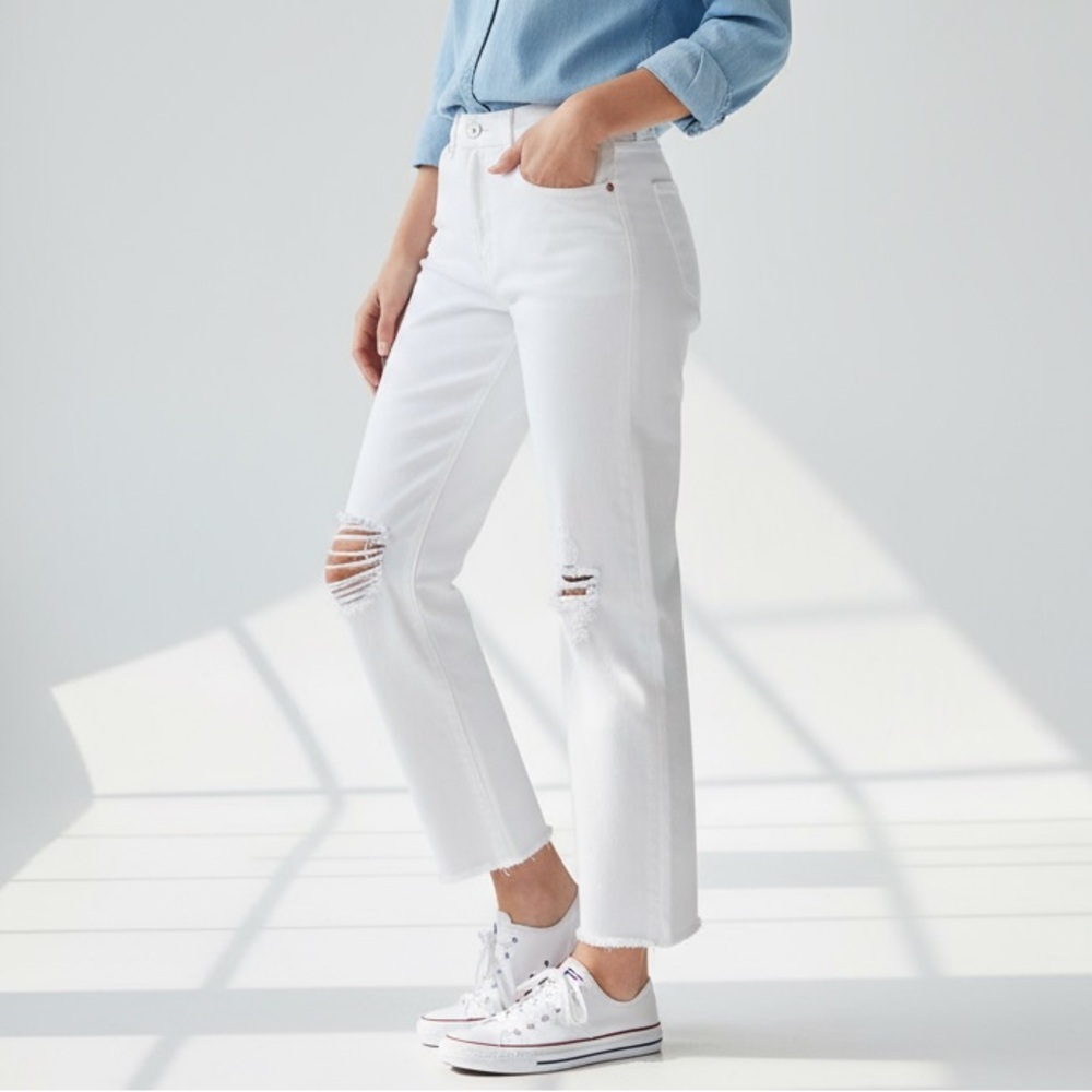 Gap the girlfriend jean optic white sz 28/6R